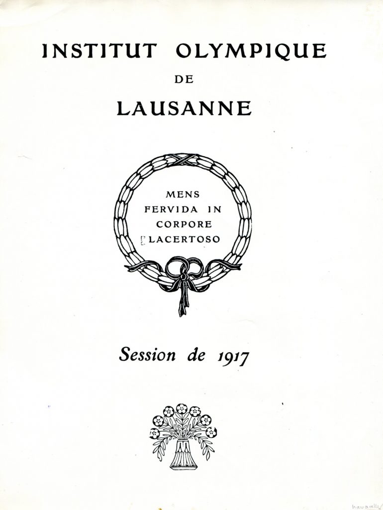 01-Pierre-de-Coubertin-Institut-Olympique-de-Lausanne-Session-de-1917-Navacelle-Collection-1200x1596px