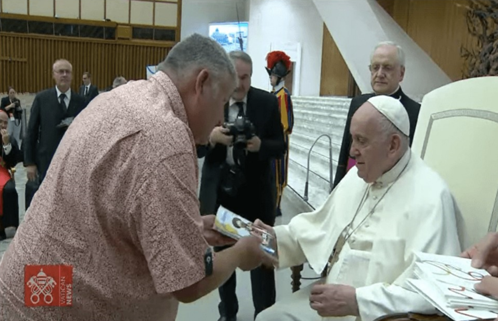 Gilles Lecocq with Pope Francis, 2022